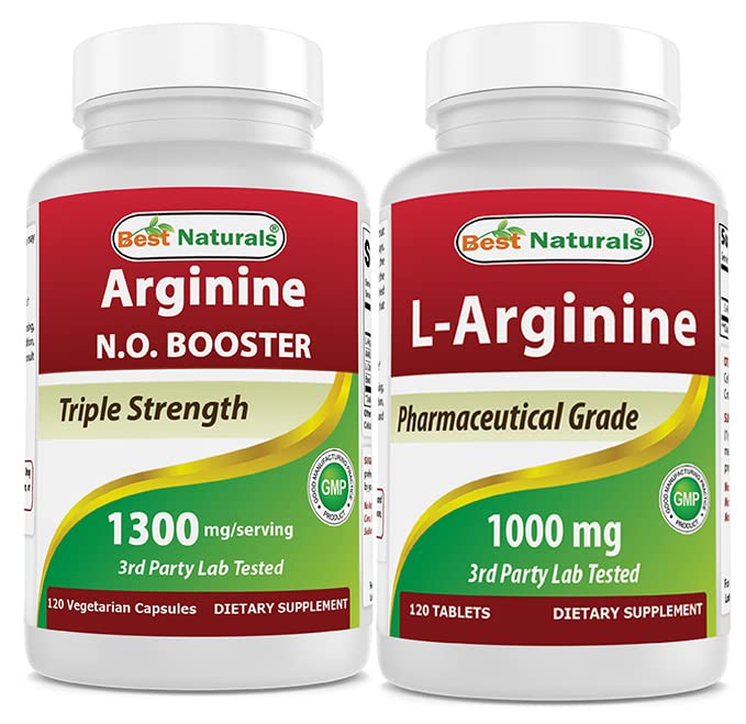 제일 자연적인 L 아르기닌 없음 승압기 1300 mg & L 아르기닌 1000 mg