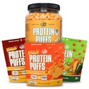Twin Peaks Low Carb, Keto Friendly Protein Puffs, Garlic Parmesan (300g, 21g Protein, 2g Carbs) + Twin Peaks Ingredients Low Carb, Keto Friendly Protein Puffs, (Variety Pack, 2.1 Ounce), 2 서빙,