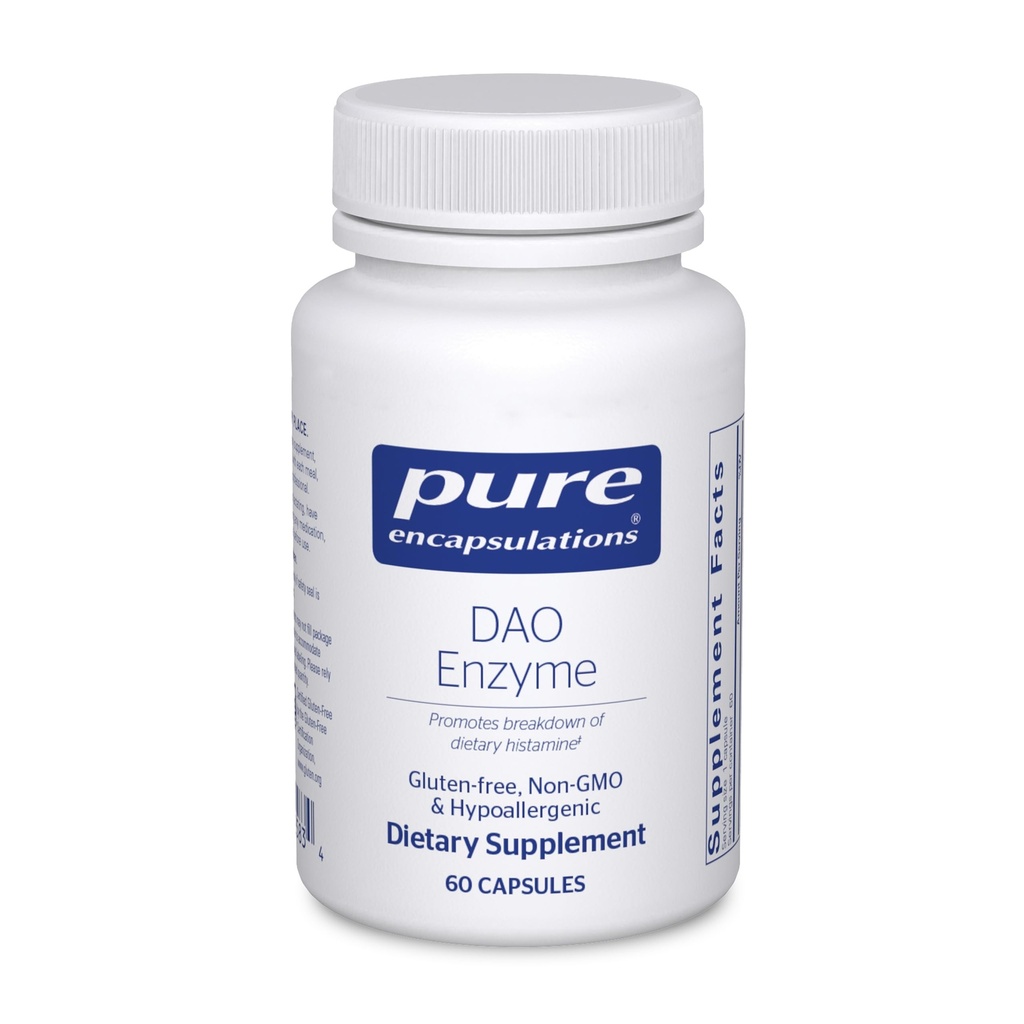Pure Encapsulations DAO Enzyme - Histamine Breakdown Digestion Support Supplement * - Ease Digestive Discomfort & 피부 감도 * - 알레르기 무료 건강 보충 - 60 캡슐