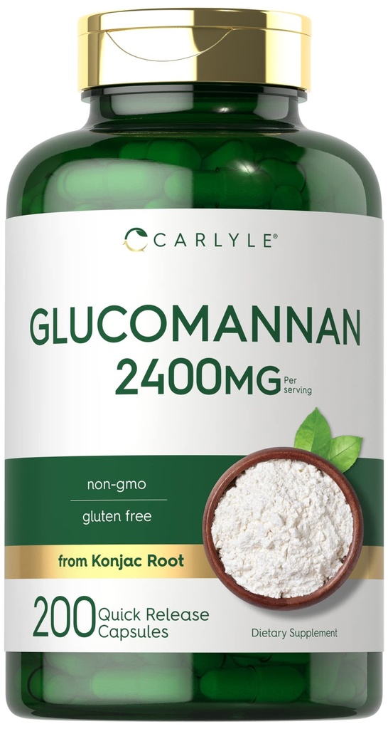 Carlyle Glucomannan 캡슐 | 200 개 | 수용성 섬유 알약 | Non-GMO, 글루텐 무료 보충