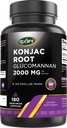 Oxify Konjac Root Glucomannan 2000 mg | 180 채식 캡슐 | 글루텐 프리, 비 GMO | 미국에서 만든 보충