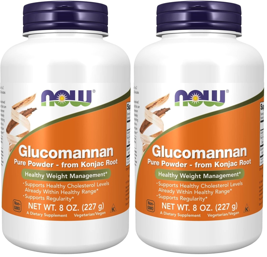 지금 식품 보충제,Glucomannan (Amorphophallus konjac) 순수 분말,보통성 *,건강 중량 관리 *,8 Ounce,(패키지 2)
