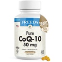 FREEDA CoQ10 50mg - 심장 혈관 심장 건강, 혈압 지원, Gum 건강 & 건강한 노후화를 위한 고약 채식 Co-Q 10 보충교재 - 순수한 Coenzyme Q10 - Ubiquinone CQ10 보충교재 (50 조사)