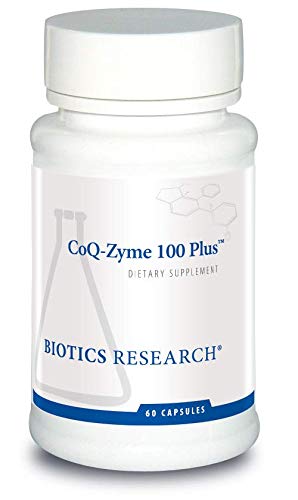 BIOTICS RESEARCH Coq Zyme 100 Plus 100 mg Emulsified Co Q10, 높은 흡수, 추가 B 복합 비타민, 심장 건강, 건강한 에너지 레벨 60 캡슐