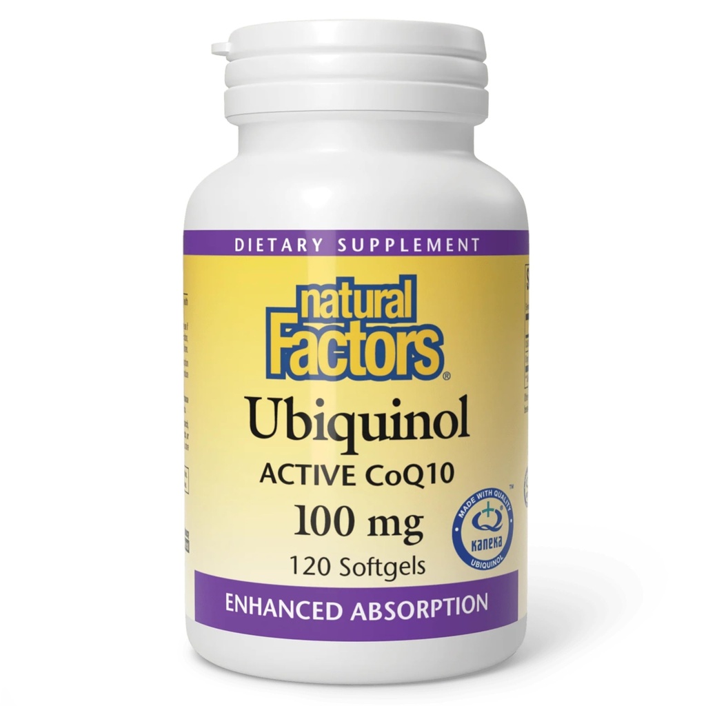 자연적인 요인 Ubiquinol 100 mg - 지원 심장 건강 & 자연적인 활력 - 우량한 흡수를 가진 산화 방지제 지원 보충교재 - Flaxseed 기름을 가진 에너지 지원 - 120 Softgels (120의 서빙)
