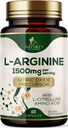 L-Arginine Extra Strength Supplement with L-Citrulline - 근육 지원 천연 질소 산화물 전구체 부스터 - 심장 건강 지원 - 미국 병에 대한 아미노산 에너지 혼합 - 60 캡슐