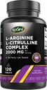 Oxify L-Arginine L-Citrulline Complex 2000 mg / 서빙 | 120 정제 | 글루텐 프리, 비 GMO | 미국산 보충