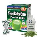 Yamamoto Kanpoh YAMAKAN Barley Grass Juice Powder, Young Barley Grass Powder Minerals, Vitamin & Plant-Based Protein for Women & Men, 일본, 비 GMO 22 Count