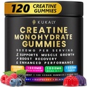 남자 & 여자를 위한 KUKALY 크레아틴 Monohydrate Gummies, 9000MG 크레아틴 Gummies 설탕 무료 - L-Taurine, BCAA 2:1, B12 B6, Boost 힘, 초점 & 내구시간, 채식주의자, 비 GMO, 120pcs로 맛을 내는 혼합