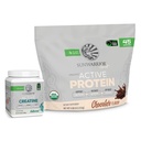 Sunwarrior 활동적인 단백질 분말 식물 기초를 두는 45의 서빙 초콜렛 맛있고는 & Creatine Monohydrate 분말 60의 서빙
