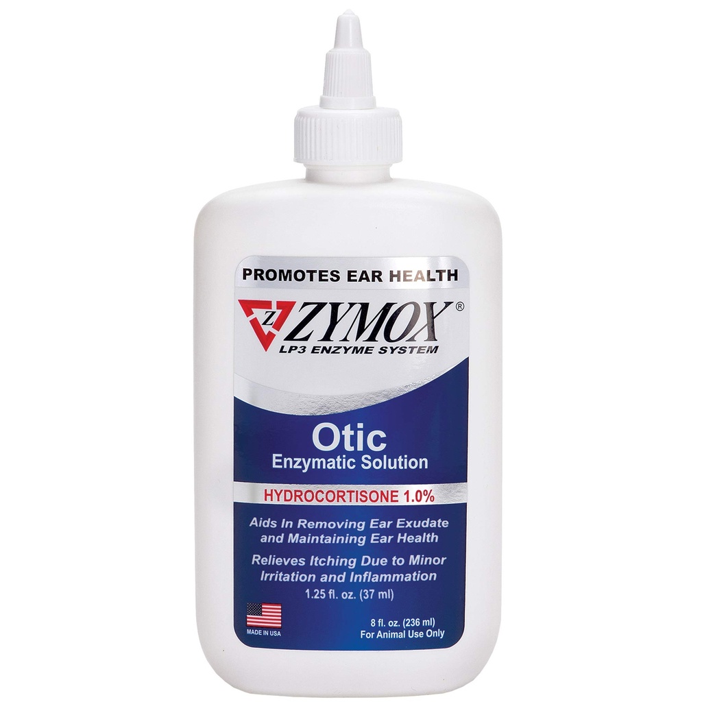 개와 고양이를위한 Zymox Otic 효소 솔루션은 이치 구호를위한 1 % Hydrocortisone, 8oz에 대한 Soothe 귀 감염에