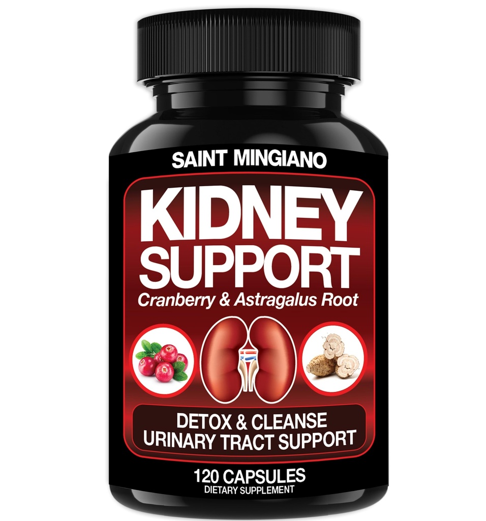 Kidney Support Cleanse Detox & Repair -120 캡슐 - Cranberry & Astragalus Root Pills for Women and Men | 고강도 Liver Cleanse Detox Supporting Urinary Tract & Bladder 건강