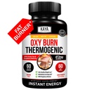 Kaya Naturals Supreme Fat Burner - 체중 감량 알약 여성 및 남성 - 식욕 억제제 보충교재 - 강력한 열극성 다이어트 알약 - 천연 에너지 부스트 옥시 버너 60 카운트