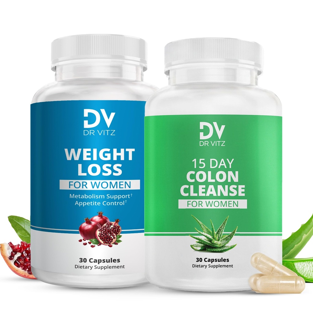 여성용 체중 관리 듀오 – 15 Day Detox & 체중 감량 지원 – 2-Step System to Cleanse, Reset & 유지 결과