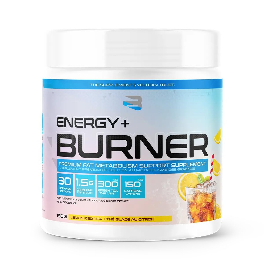 건강 보조 식품 건강 + 버너 | L-Carnitine Tartrate, Green Tea, Caffeine | 지방 대사 지원, 에너지 증가, 초점 및 지구력 | 30 서빙 (레몬 아이스 티)