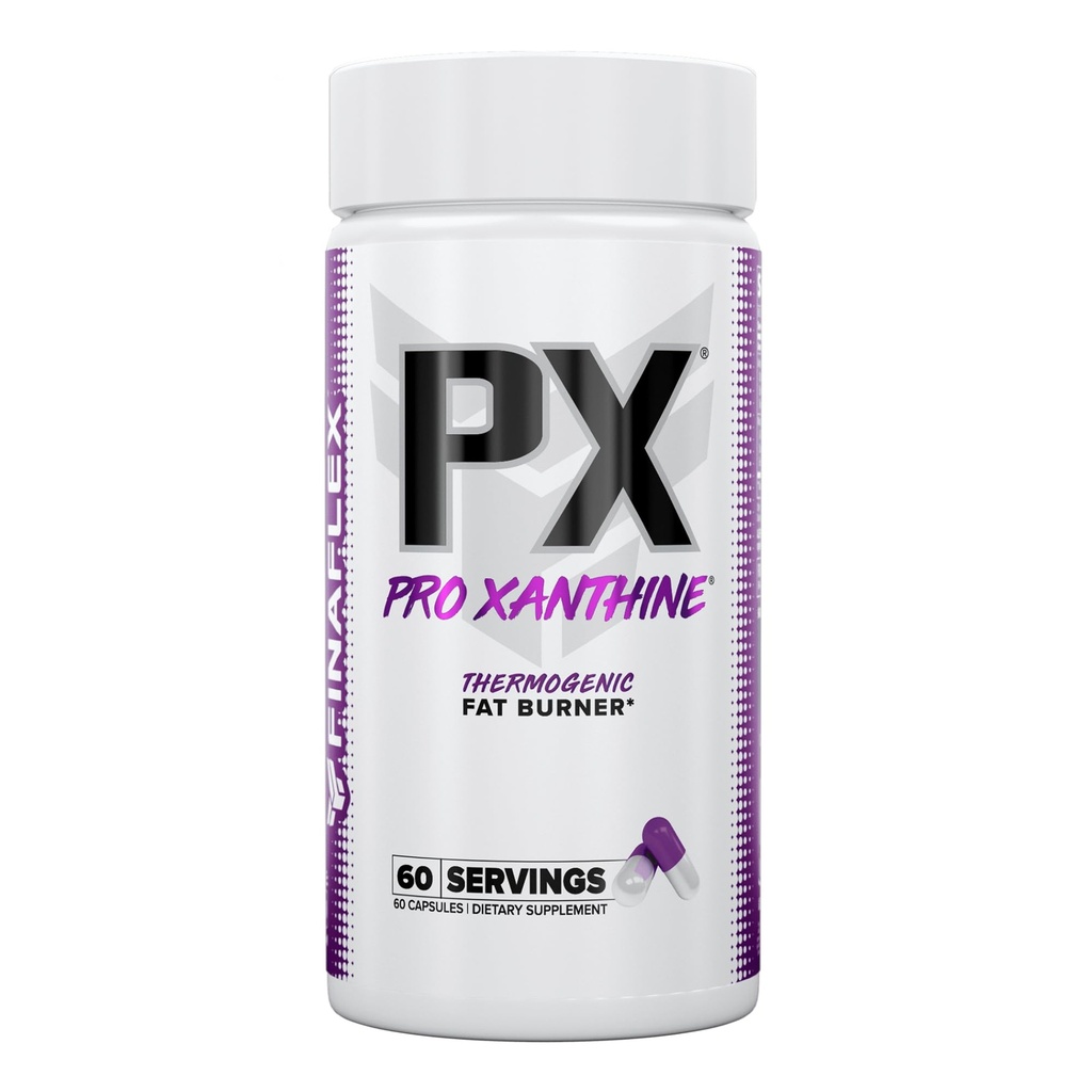 FINAFLEX PX PRO Xanthine - 60 캡슐 - Thermogenic - 에너지, 초점 및 식욕 억제 촉진 - Caffeine & TeaCrine - 60 서빙