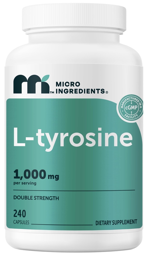 마이크로 재료 L-Tyrosine 1,000 mg, 240 캡슐 | 아미노산 보충 | 비 GMO