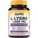 Vitalibre L-Lysine 1000 mg, 높은 Potency L-Lysine HCl, 자유로운 모양 정유 아미노산, 단백질 & 교원질 종합, 면역성이 있는 지원, 최대 흡수, 채식주의자, 120의 정제
