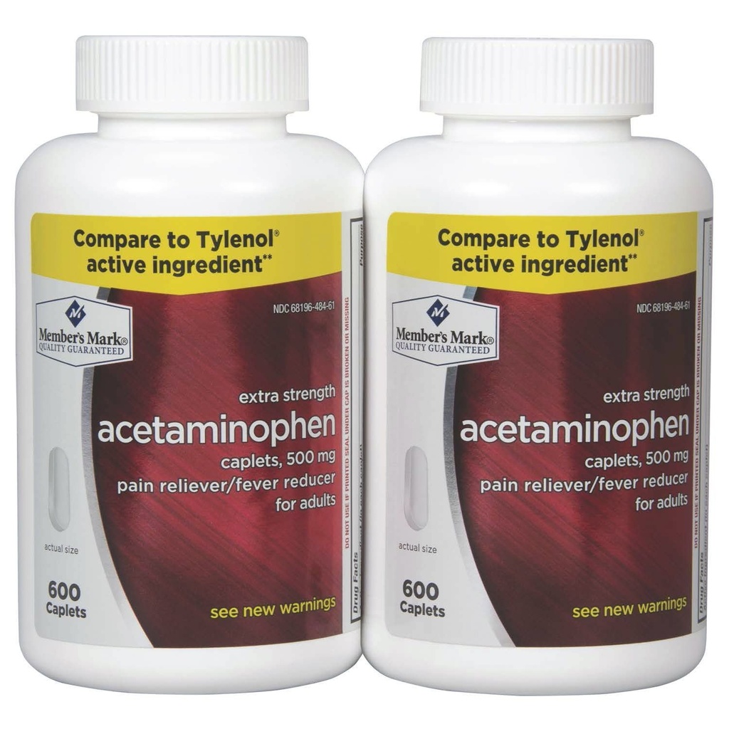 일원 표 Acetaminophen, 1200의 모자, 고통 Reliever, 500 mg
