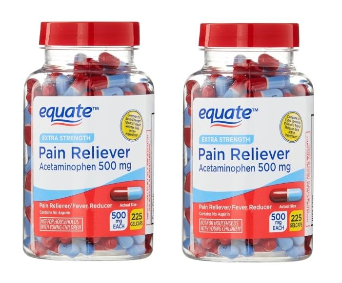 여분 힘 Acetaminophen 500mg 젤캡 - 225 조사 (2의 포장)