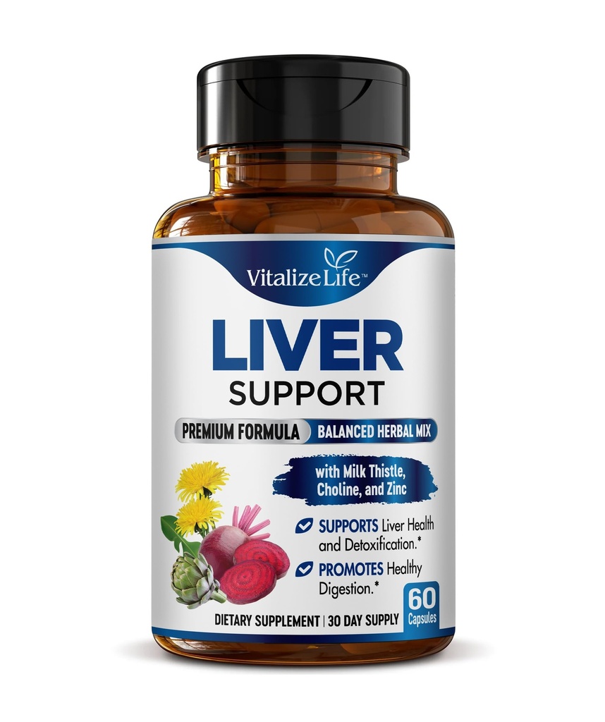Liver 지원 보충교재 – Dandelion 뿌리 & Artichoke 추출물을 가진 우유 이틀 캡슐 – 미국에서 만드는 – 자연적인 Detox & Cleanse – 60 Vegan 캡슐