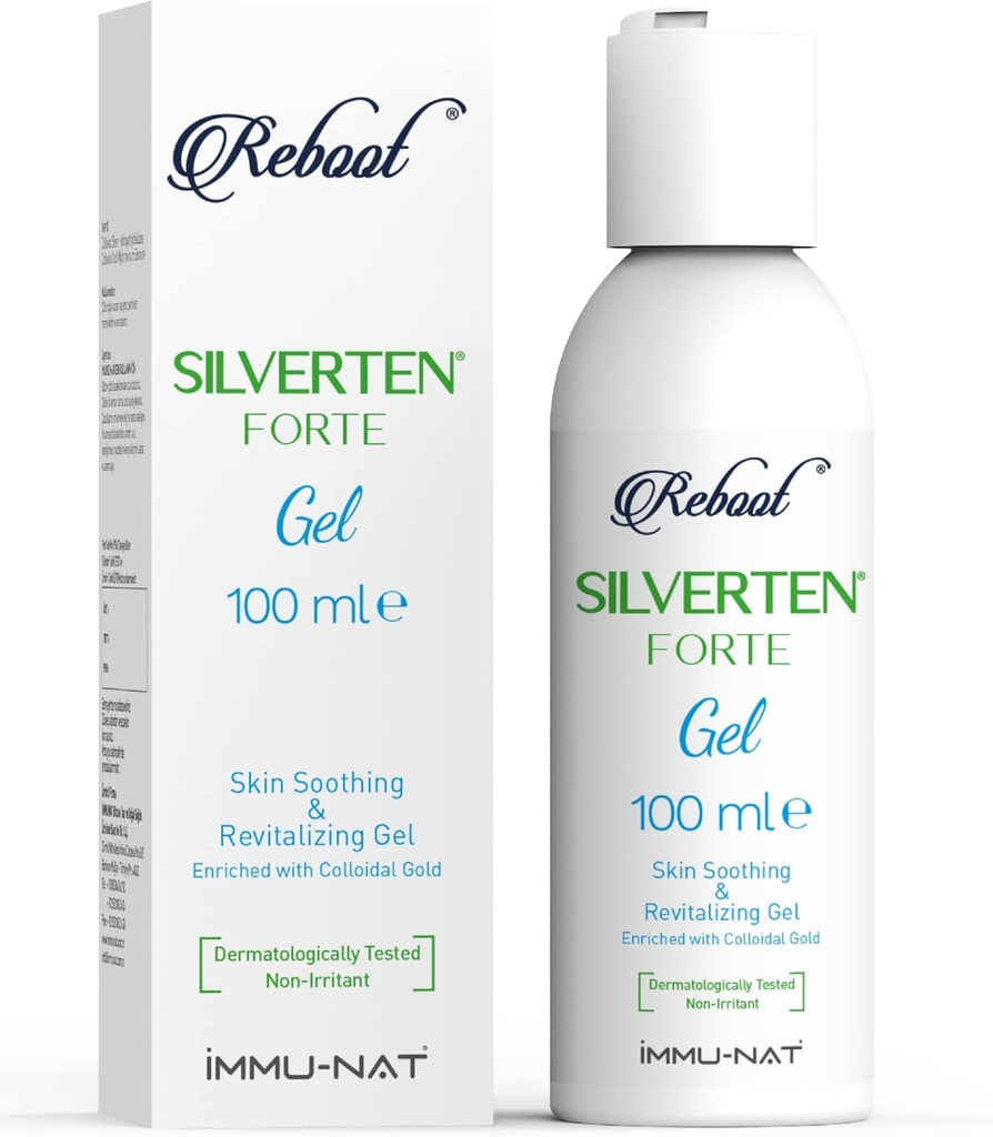 Reboot Silverten Forte - 항균 실버 부상 치료 젤 - 3.4oz - 불타는, 가려움 및 흉터를위한 빠른 응급 처치 - 냉각, 소싱 및 Revitalizing - 아이 & 애완 동물을위한 안전
