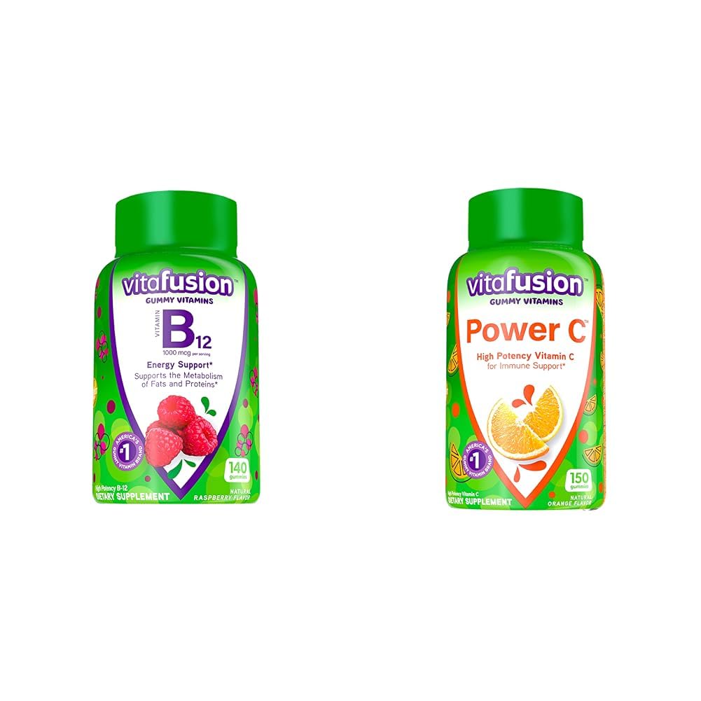 Vitafusion 비타민 B12 거미 비타민 140 조사 & 힘 C 비타민 C Gummies 150 조사