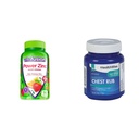 Vitafusion Power 아연 거미 비타민, Strawberry Tangerine 맛 Immune 지원 (1), 90 조사 & HealthWise Medicated Chest Rub, 4개 oz