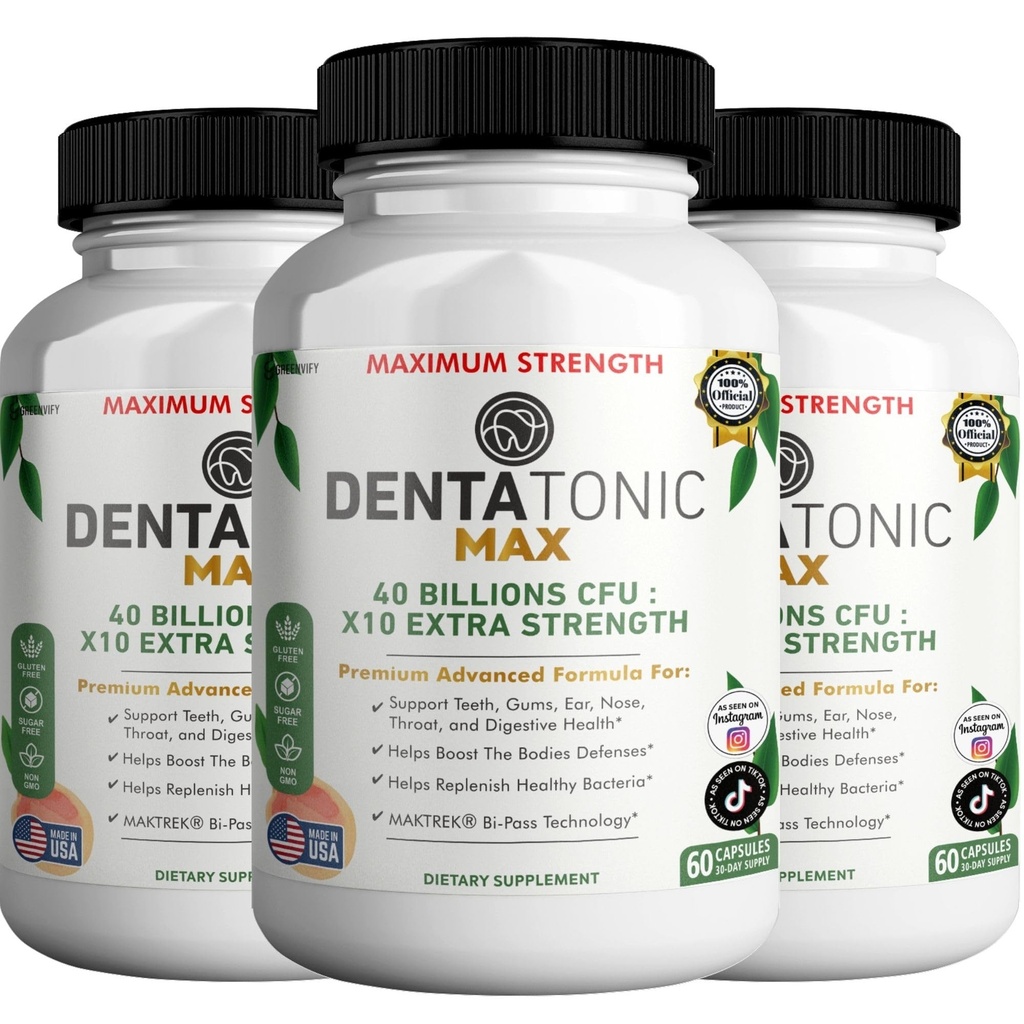 Denta Tonic 최대 Probiotic 보충, 40 억 CFU, 60 캡슐, 지원 구강 & 소화 건강 (3)