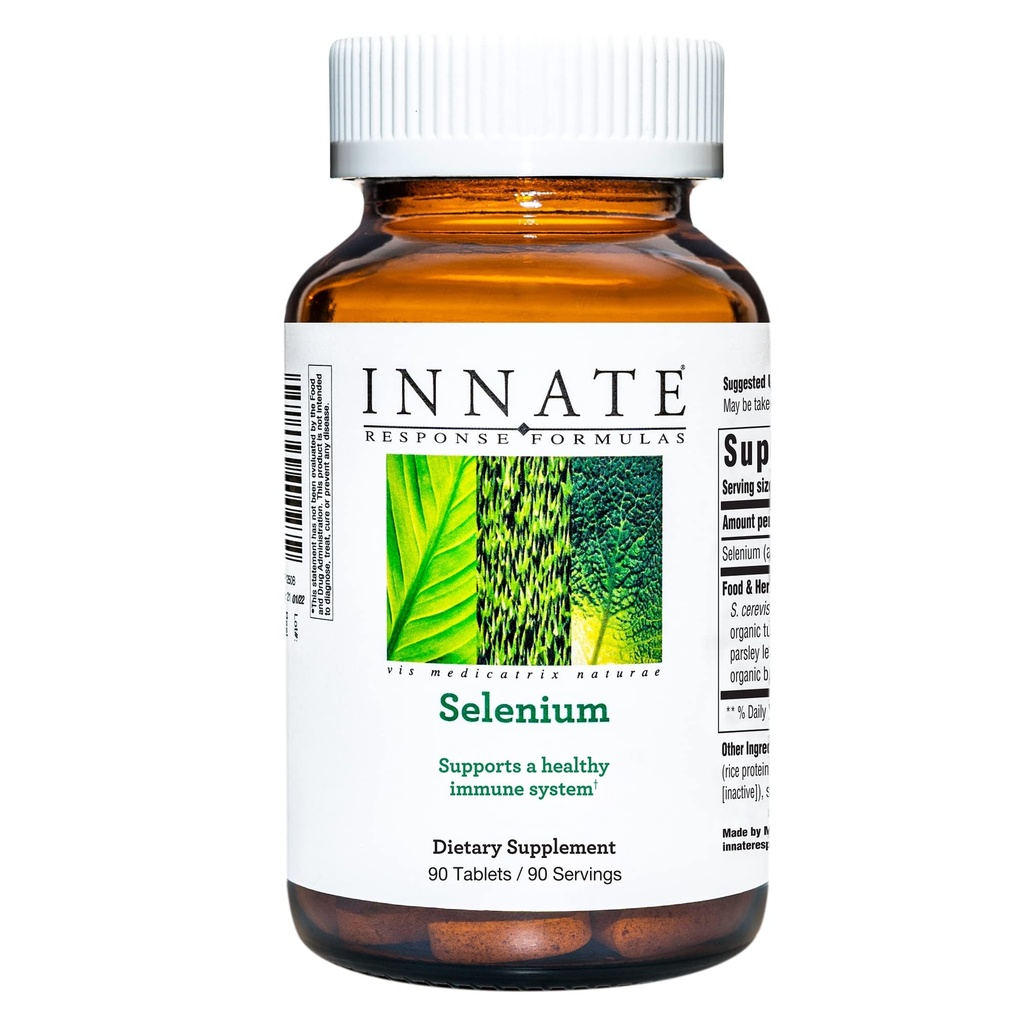 INNATE Response Formulas Selenium - 면역 시스템 지원을위한 미네랄 보충 - Vegan, Gluten-Free 및 Non-GMO - 9 Food 알레르기없이 만든 - 90 정제 (90 서빙)