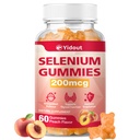 Thyroid 지원 Gummies를 위한 셀렌 보충교재 여자와 남자를 위한 에너지 부스터로 200mcg, 복숭아 풍미 (60의 조사 1)의 포장)