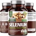 N1N 프리미엄 순수 셀레늄 [200MCG, 최대 흡수] 필수 추적 무기물 지원 Immunity 및 전립선 기능, 180 Veg 모자
