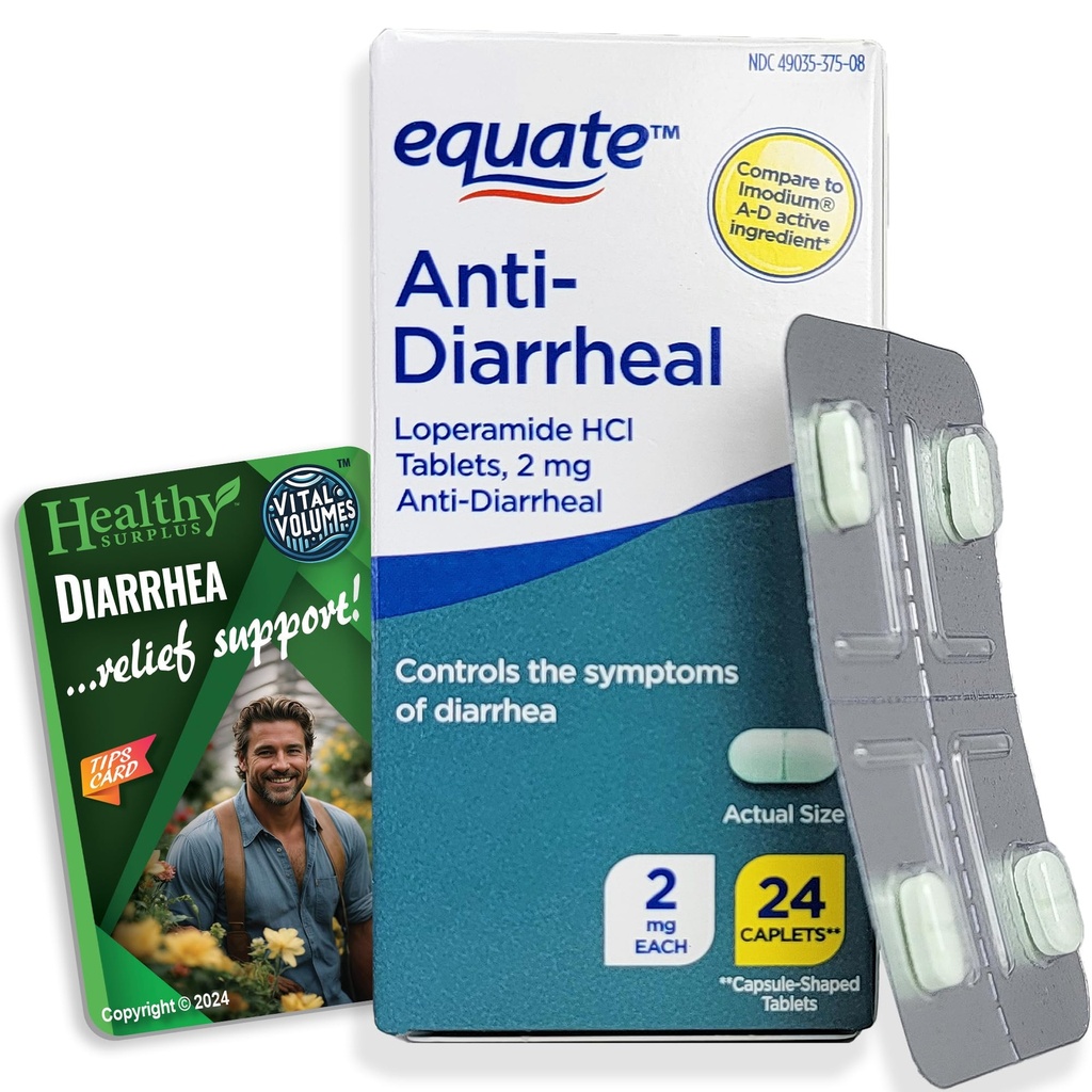 건강한 Surplus 동등한 반대로 Diarrheal Loperamide HCI 2 mg 24의 모자와 작은 양 끝 카드
