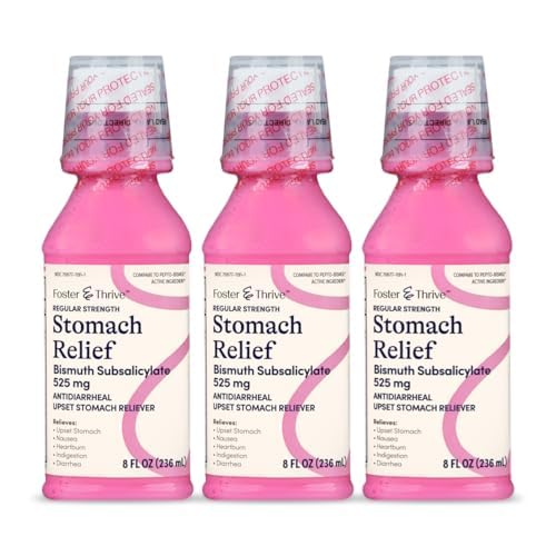 Nausea, Heartburn, Indigestion, Upset Stomach, Diarrhea를 위한 촉진 & 경작 구호 액체 - 5개의 증상, Antidiarrheal, Bismuth Subsalicylate를 위한 빠른 기복 525 mg, 본래, 8개 oz (포장 3)