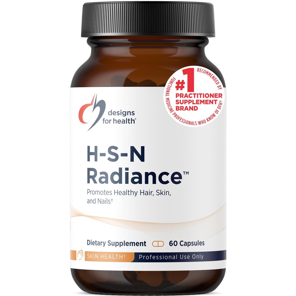 건강 H-S-N Radiance를 위한 디자인 - 머리 피부는 여자와 남자를 위한 비타민을 못을 박습니다 - 비타민 C, Biotin, Keratin & 식물 (60의 캡슐)를 가진 건강한 머리, 피부 탄력성 & 강한 못을 승진시킵니다