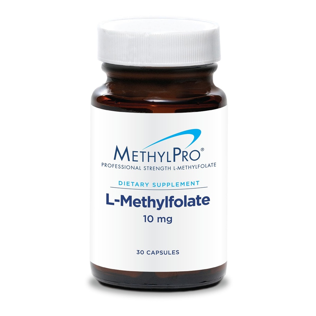 MethylPro L-Methylfolate 10 mg - 건강한 Mindset를 지원합니다 - 메틸화 지원 & 생화확적인 반응을 위한 활동적인 Folate - 높게 생물 가능 - 30의 서빙 - 30의 캡슐