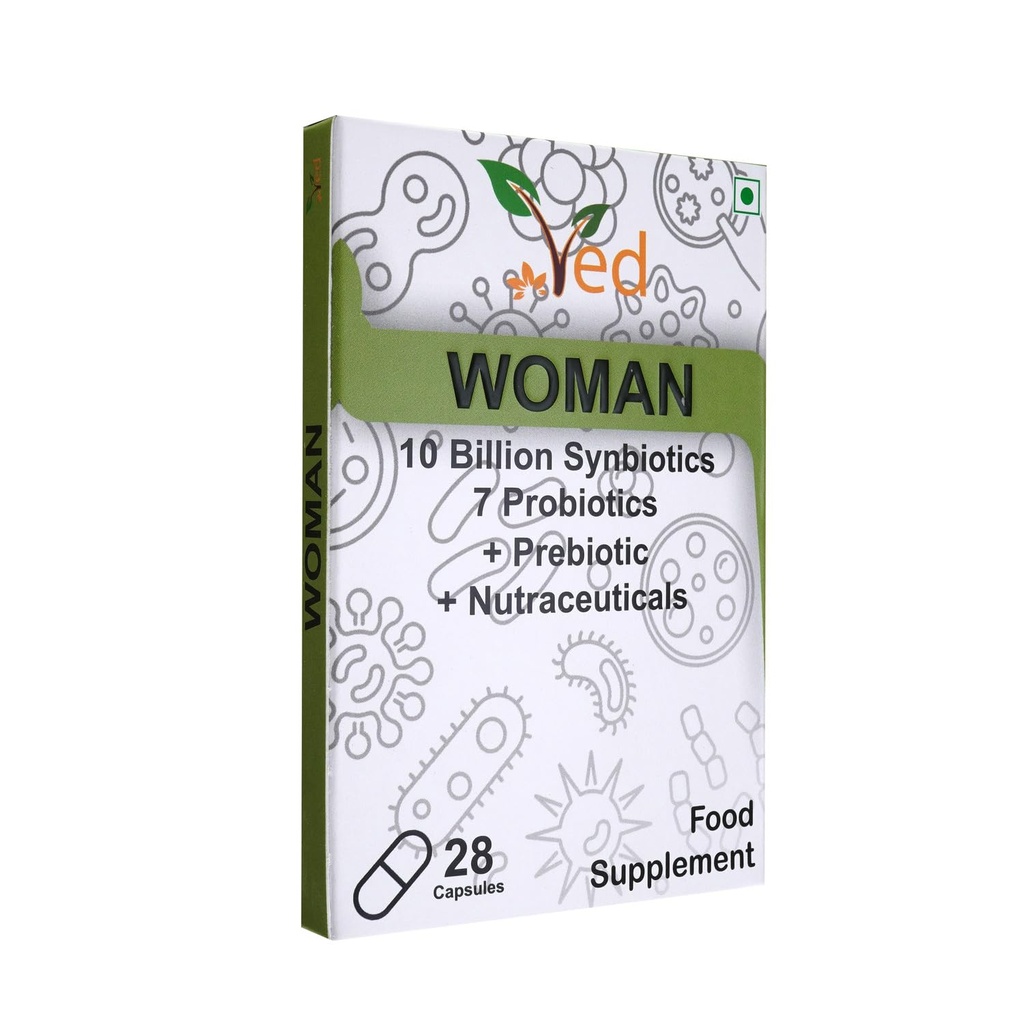 Ved Woman Probiotics 및 Prebiotics - 10 억 CFU - 20 라이브 박테리아 문화 - 여성 용 28 Probiotic 캡슐, 실리콘 이산화 실리콘.