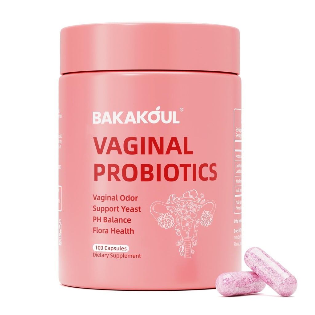 Prebiotics & Lactobacillus Probiotic 혼합 pH 균형 여성, 질 건강 보충교재, 적출 질 냄새 & 질 Flora, 100 조사를 가진 BAKAKOUL 질 Probiotic