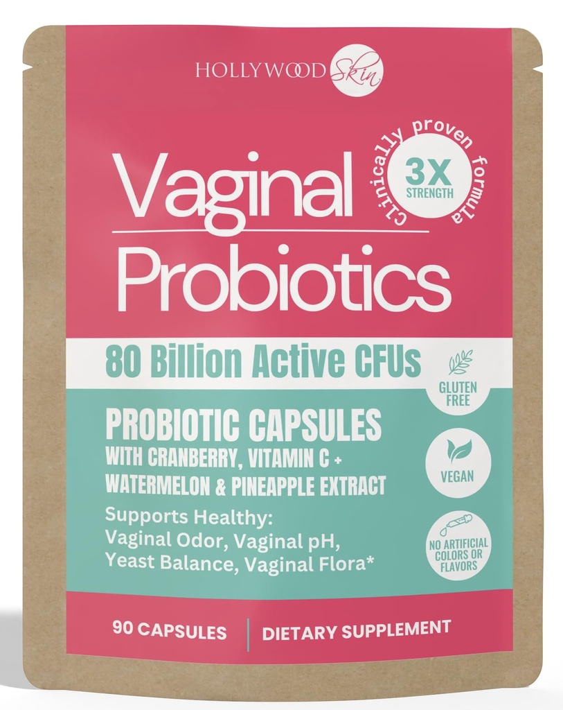 여성을 위한 질 프로바이오틱 | 80억 CFUs | Lactobacillus rhamnosus GR-1, L. reuteri RC-14, Prebiotics, 비타민 C & D3 | 빠른 인용 냄새 & PH 지원 | 90 캡슐