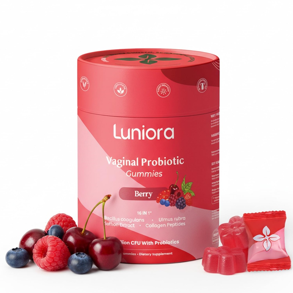여성을위한 16-in-1 질 Probiotic Gummies - 4.7B CFU Probiotics, Cranberry, Prebiotic Fiber & Collagen과 Berry Feminine Balance Gummies - 질 건강 및 pH 밸런스 지원 - 60 Gummies