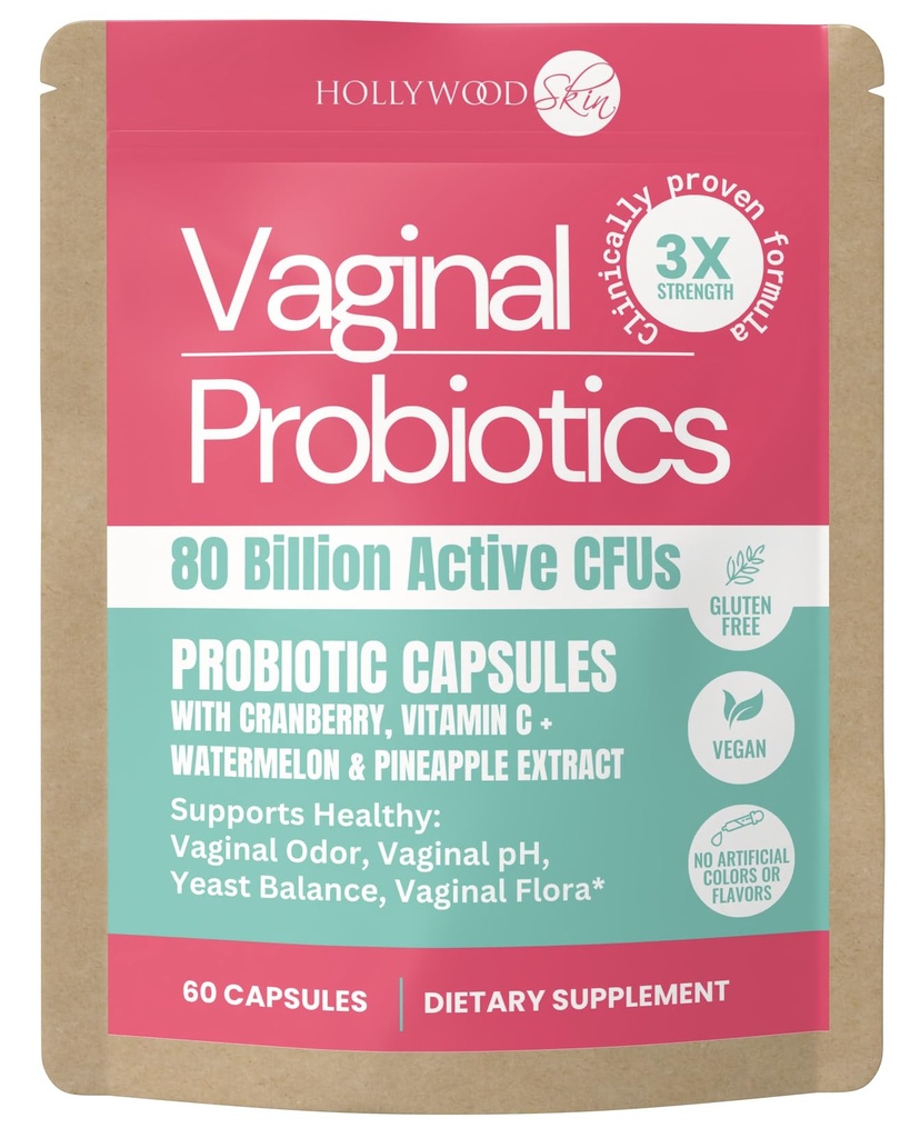 여성을 위한 질 프로바이오틱 | 80억 CFUs | Lactobacillus rhamnosus GR-1, L. reuteri RC-14, Prebiotics, 비타민 C & D3 | 오더 & PH 지원 | 60 캡슐 (60 캡슐)