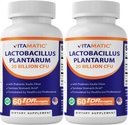 Vitamatic Lactobacillus Plantarum - DR 캡슐 당 20 억 - 60 개 - 소화 지원 - Prebiotic Inulin Fiber-2 팩으로 제작