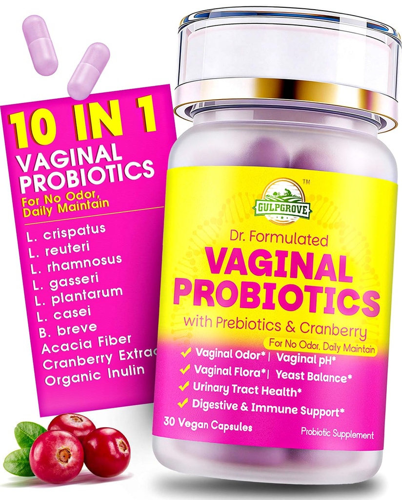 Prebiotics & Cranberry를 가진 여성을 위한 질 Probiotics - 박사. 공식적인 Feminine PH 균형 매일 보충교재, 지원 질 냄새 통제 & Urinary Tract 건강, 30의 서빙