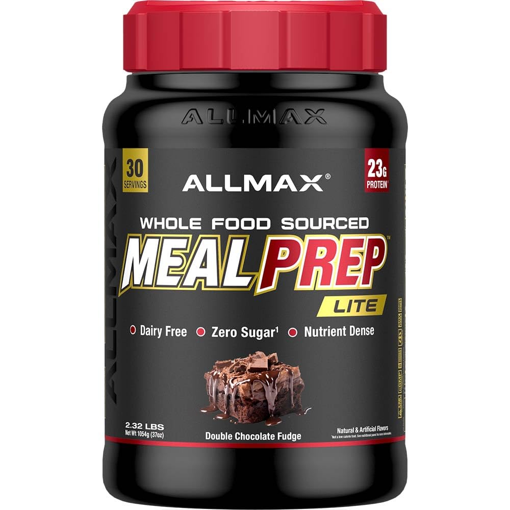 ALLMAX Nutrition MealPrep Lite 전체 식품 단백질 분말, Dairy-Free, Keto-Friendly, 23g Protein, 30 서빙 (더블 초콜릿 판)