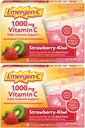 Emergen-C 1000mg 비타민 C 분말, Strawberry Kiwi 맛, 산화 방지제, B 비타민 및 전해질, 면역 지원을위한 비타민 C 보충제, 30 개 (팩 2)