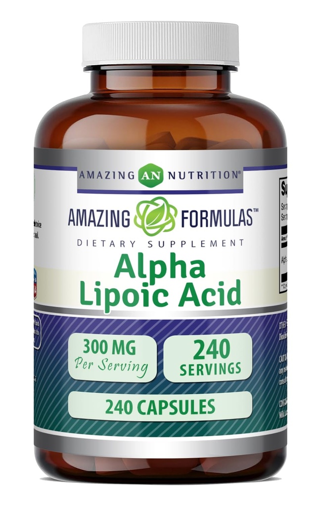 놀라운 수식 알파 Lipoic 산 300 mg 캡슐 보충 | Non-GMO | 글루텐 무료 | 미국에서 제작 (240 개)