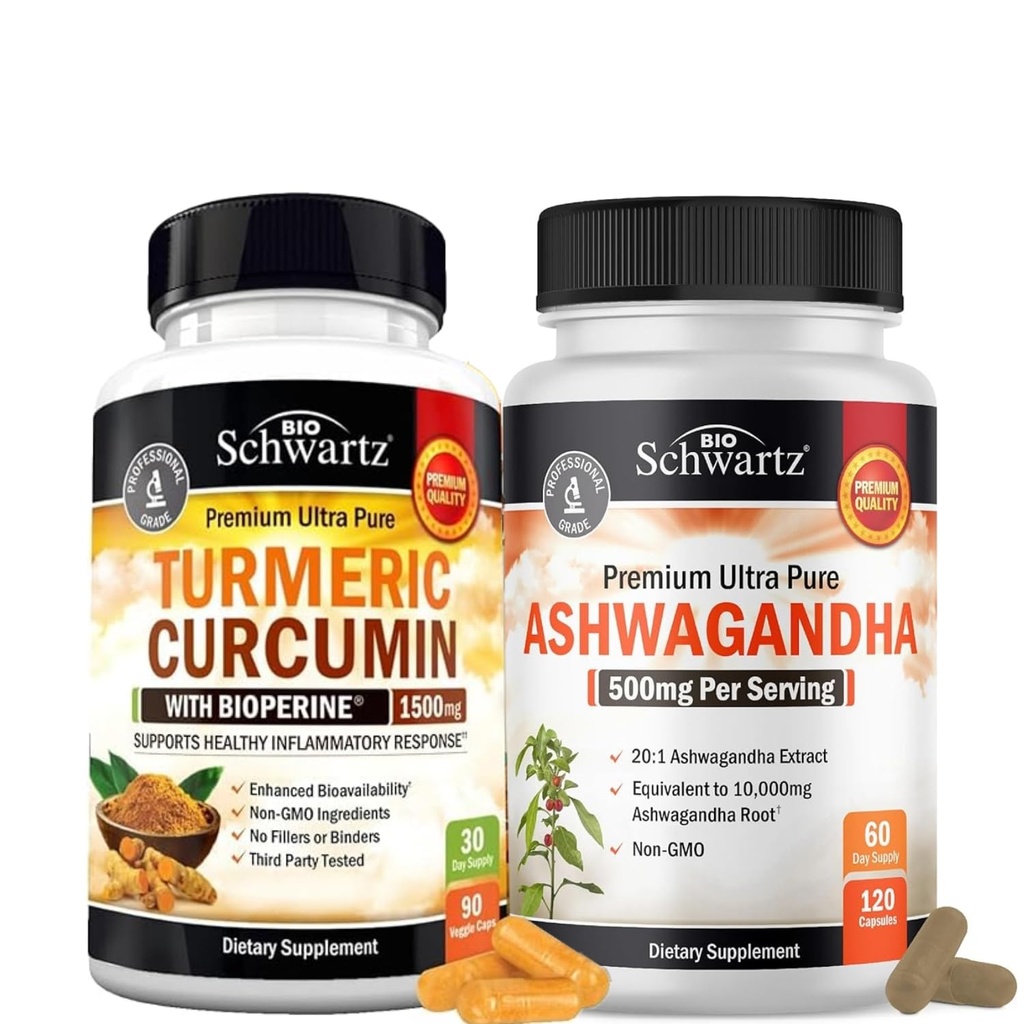 여분 힘 Ashwagandha 캡슐 (2 달 공급) 까만 고추 추출물 1500mg Complex (Trial 크기)를 가진 Turmeric Curcumin 플러스