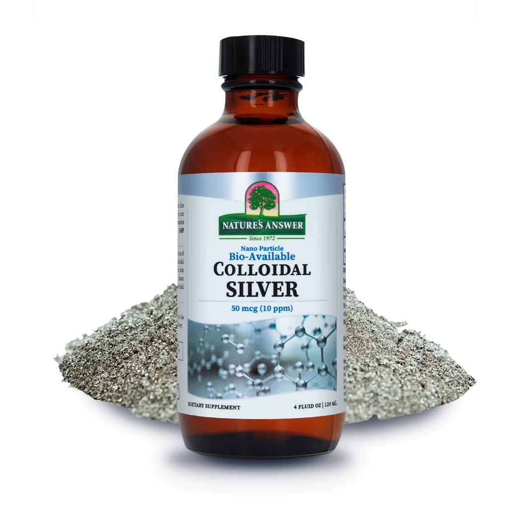 콜로이드 실버 액체 10 PPM 50 MCG 높은 효능 뛰어난 요소 실버 액체 Salve 면역 지원 보충교재, 4 fl. oz | 천연 면역 지원 | 안전 복용량 | 높은 효과