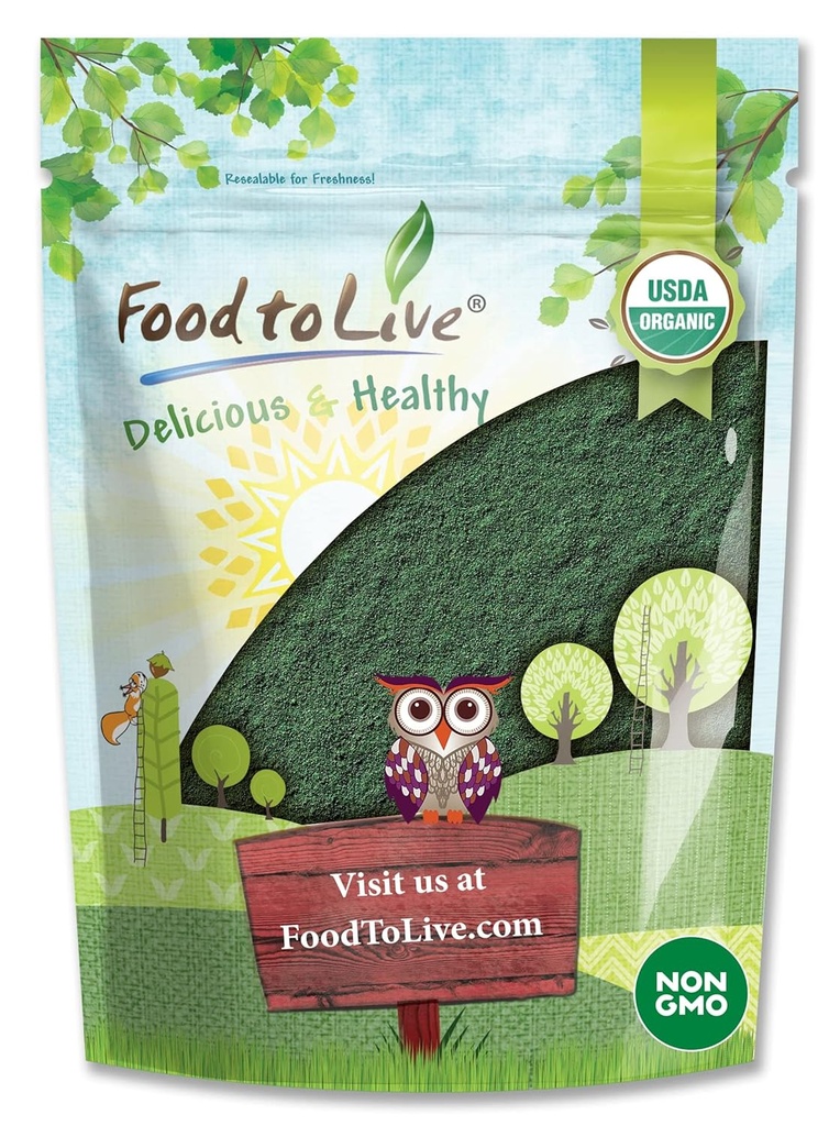 살아있는 유기 Spirulina 분말에 음식, 4 파운드 — 비 GMO, Kosher, 익지않는 파란 녹색 조류, Vegan Superfood, 대량, 비 Irradiated, 순수한 Vegan 녹색 단백질, 비타민 & 무기물에서 부유한, 음료를 위해 중대한