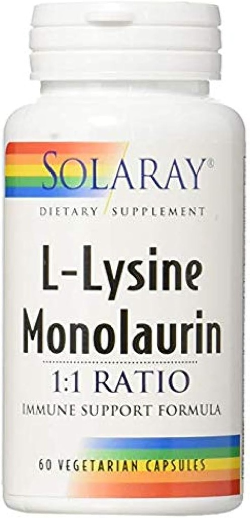 Solaray L-Lysine Monolaurin 1:1 비율, 60 캡슐 (2 팩)